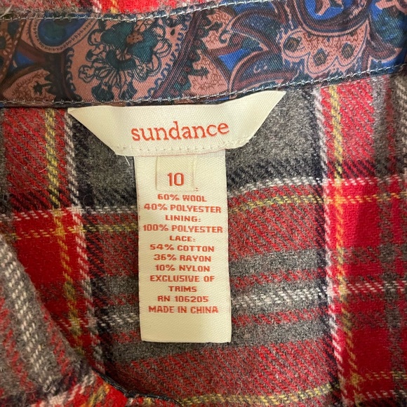 Sundance Dressed Up Mixed Media Lace & Plaid Wool Shirt Jacket - Picture 5 of 8